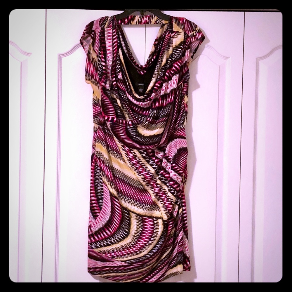 NWOT Alfani Dress Cowl-Neck Geometric, Plus sz. 16